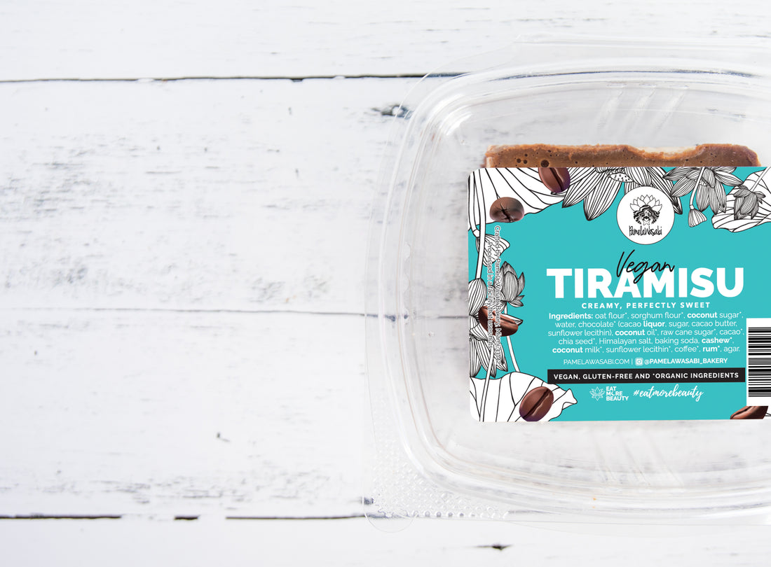 Vegan Tiramisu, Slice (1 piece) or Sliced (9 pieces)